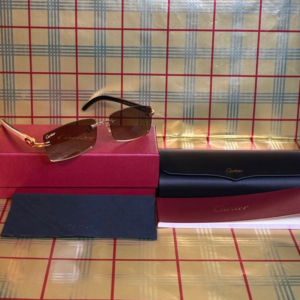 Cartier Unisex Buffalo Horn Sunglasses - Picture 3 of 5